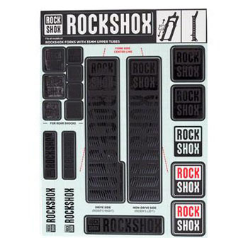 UNIVERSAL DECAL KIT BLACK MAT COLOR FOR FORKS ROCK SHOX 3...