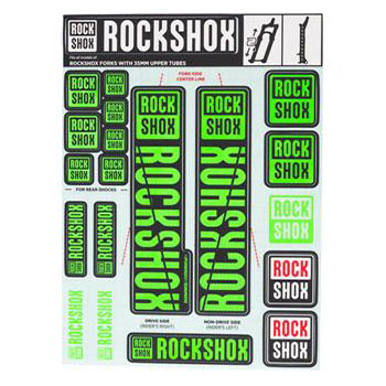 UNIVERSAL DECAL KIT GREEN COLOR FOR FORKS ROCK SHOX 35 mm