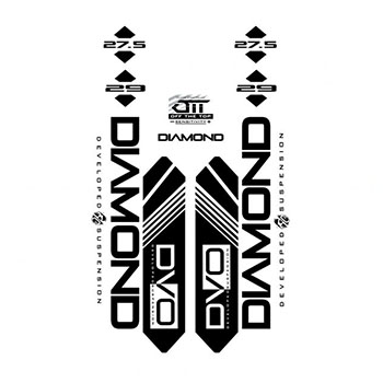 DECAL KIT BLACK FOR FORK DVO DIAMOND, 27,5