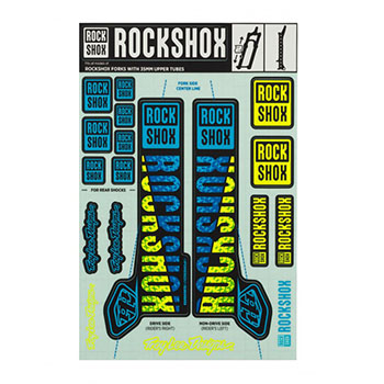 UNIVERSAL DECAL KIT BLUE-YELLOW COLOR FOR FORKS ROCK SHOX...